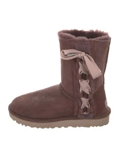 Pre-owned Ugg Suede Boots In Brown/burgundy