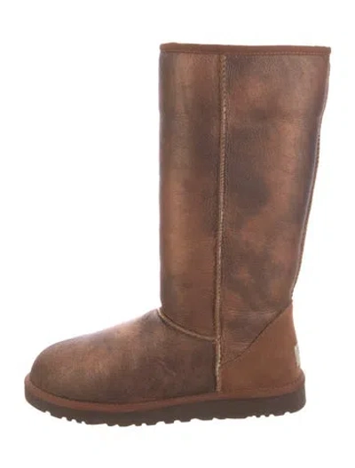 Pre-owned Ugg Suede Boots In Brown/metallic