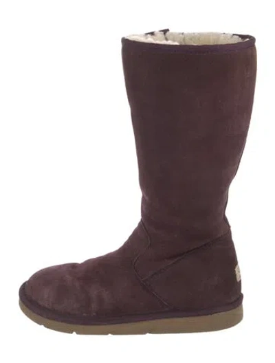 Pre-owned Ugg Suede Boots In Burgundy