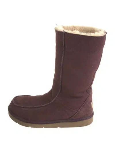 Pre-owned Ugg Suede Boots In Burgundy