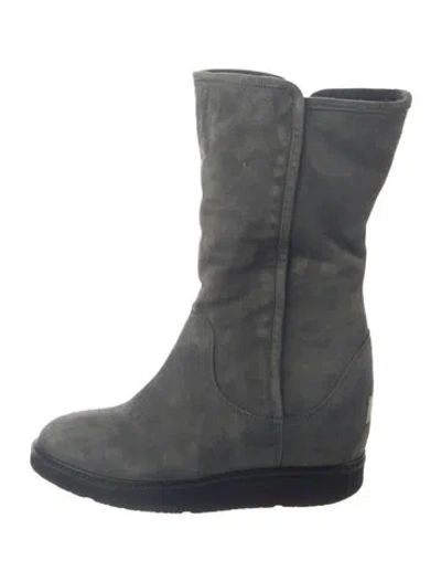 Pre-owned Ugg Suede Boots In Gray