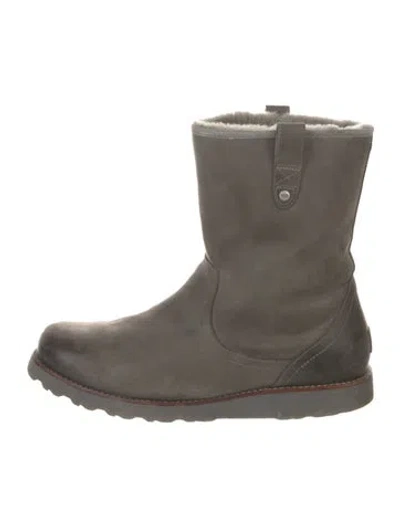 Pre-owned Ugg Suede Boots In Gray