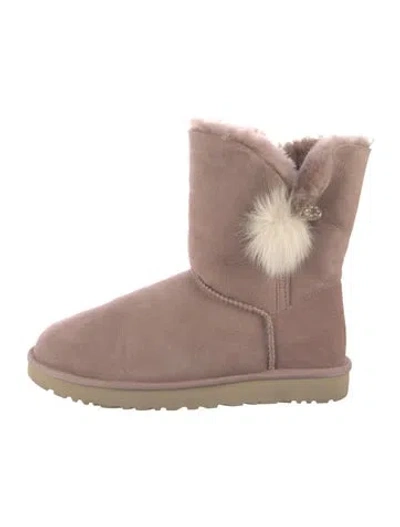 Pre-owned Ugg Suede Boots In Neutrals/pink