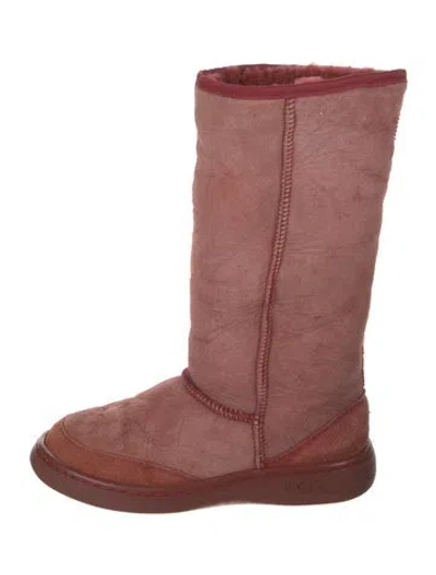 Pre-owned Ugg Suede Boots In Pink