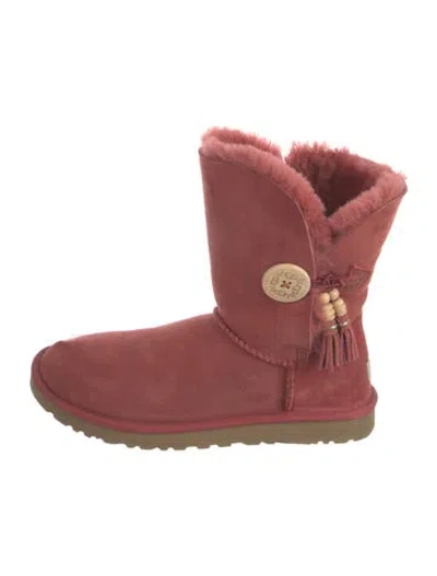 Pre-owned Ugg Suede Boots In Red