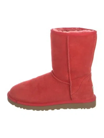 Pre-owned Ugg Suede Boots In Red