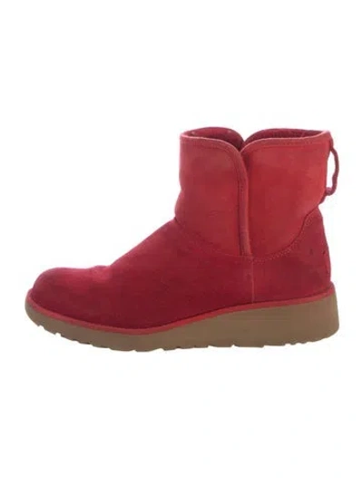 Pre-owned Ugg Suede Boots In Red