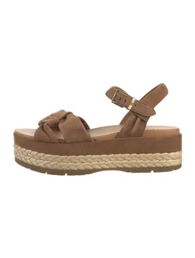 Pre-owned Ugg Suede Braided Accents Espadrilles In Brown