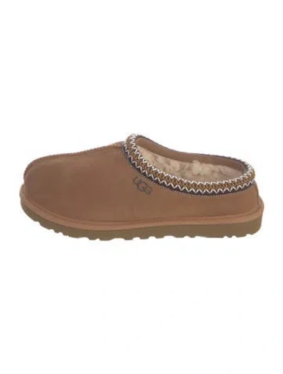 Pre-owned Ugg Suede Braided Accents Mules In Brown