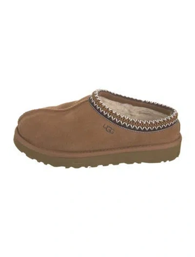 Pre-owned Ugg Suede Braided Accents Mules In Brown