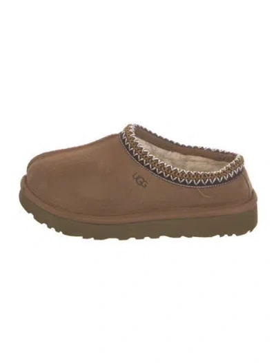 Pre-owned Ugg Suede Braided Accents Mules In Brown