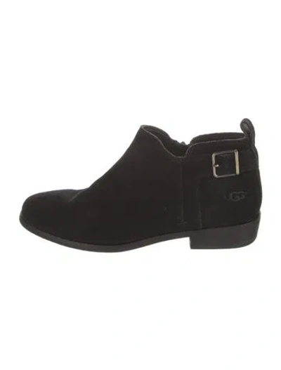 Pre-owned Ugg Suede Chelsea Boots In Black