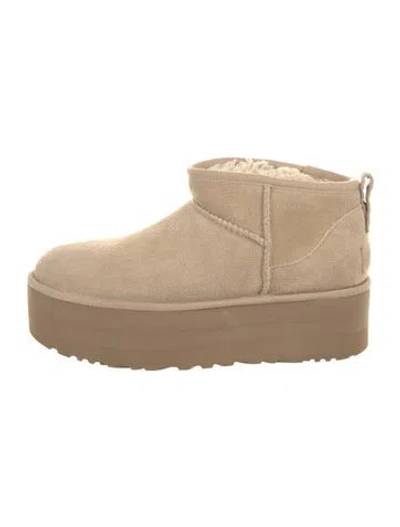 Pre-owned Ugg Suede Chunky Sneakers In Brown