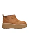 Ugg Ankle Boots High-heeled Platform Sole In Brown