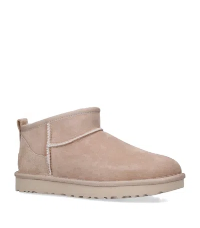 Ugg Suede Classic Ultra Mini Boots In Beige