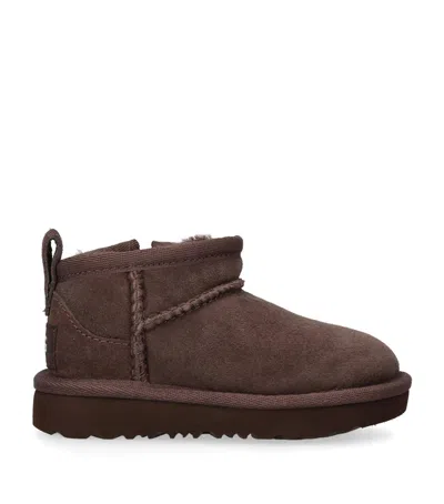 Ugg Kids Suede Classic Ultra Mini Boots In Brown