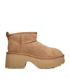 Ugg Brown 'ultra Mini New Heights' Boots In Beige