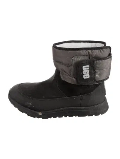 Pre-owned Ugg Suede Colorblock Pattern Boots In Black