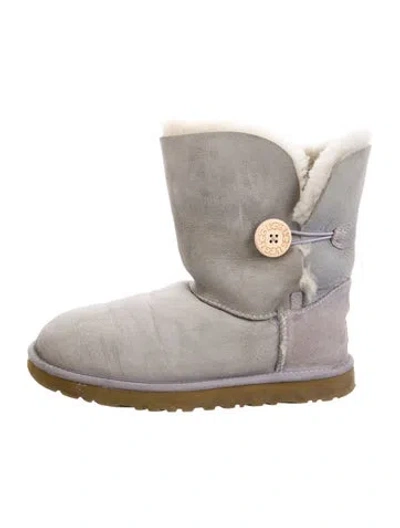 Pre-owned Ugg Suede Colorblock Pattern Boots In Gray