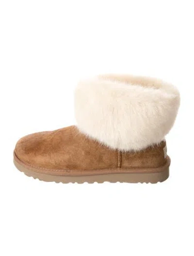 Pre-owned Ugg Suede Colorblock Pattern Boots In Multi