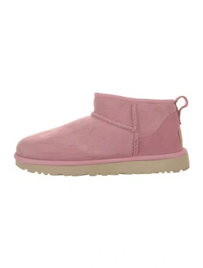 Pre-owned Ugg Suede Colorblock Pattern Boots In Pink
