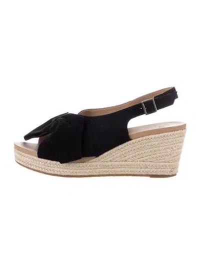 Pre-owned Ugg Suede Colorblock Pattern Espadrilles In Black