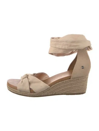 Pre-owned Ugg Suede Colorblock Pattern Espadrilles In Neutral