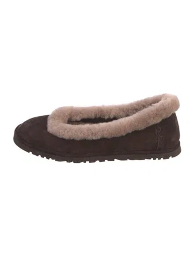 Pre-owned Ugg Suede Colorblock Pattern Flats In Brown