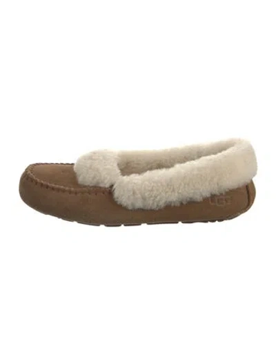 Pre-owned Ugg Suede Colorblock Pattern Flats In Neutral