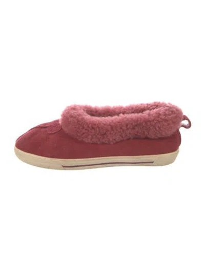 Pre-owned Ugg Suede Colorblock Pattern Flats In Pink
