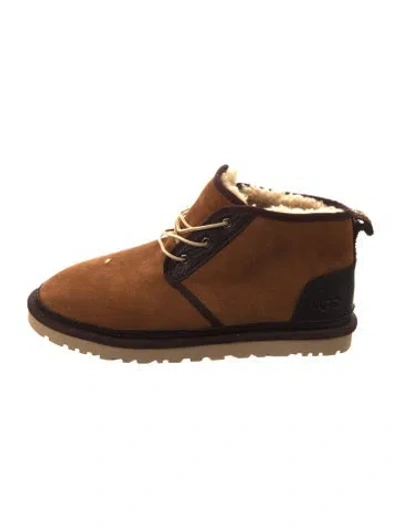 Pre-owned Ugg Suede Colorblock Pattern Lace-up Boots In Brown