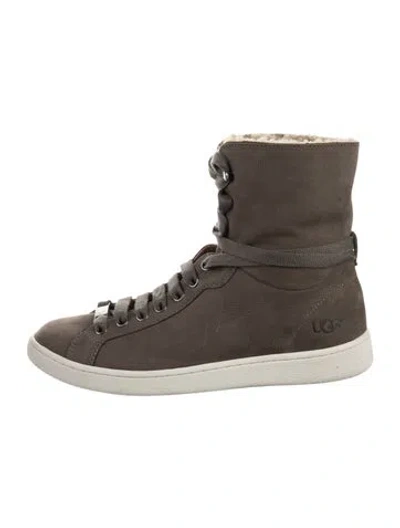 Pre-owned Ugg Suede Colorblock Pattern Lace-up Boots In Multi