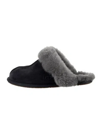 Pre-owned Ugg Suede Colorblock Pattern Mules In Silver