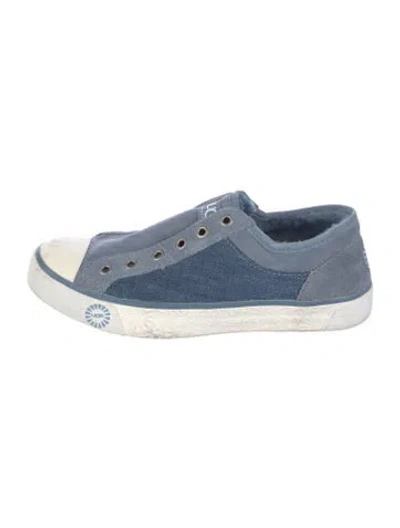 Pre-owned Ugg Suede Colorblock Pattern Sneakers In Blue