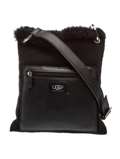 Pre-owned Ugg Suede Crossbody Bag In Black