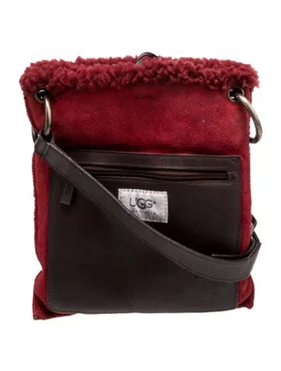 Pre-owned Ugg Suede Crossbody Bag In Burgundy