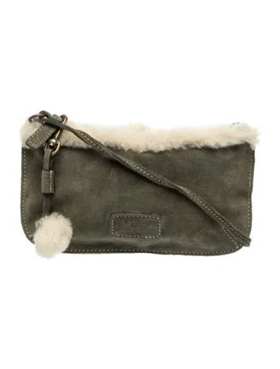 Pre-owned Ugg Suede Crossbody Bag In Green