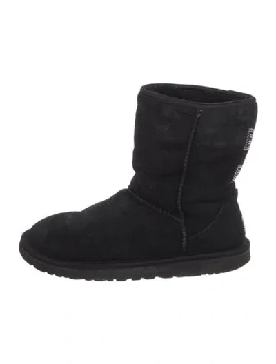 Pre-owned Ugg Suede Crystal Embellishments Boots In Black