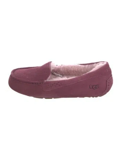 Pre-owned Ugg Suede Crystal Embellishments Moccasins In Purple