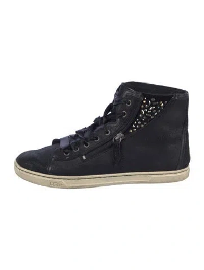 Pre-owned Ugg Suede Crystal Embellishments Sneakers In Blue