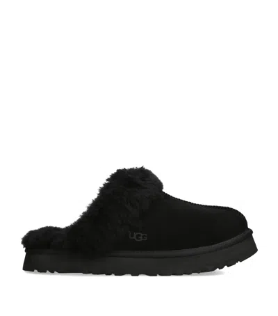 Ugg Kids' Suede Disquette Slippers In Black