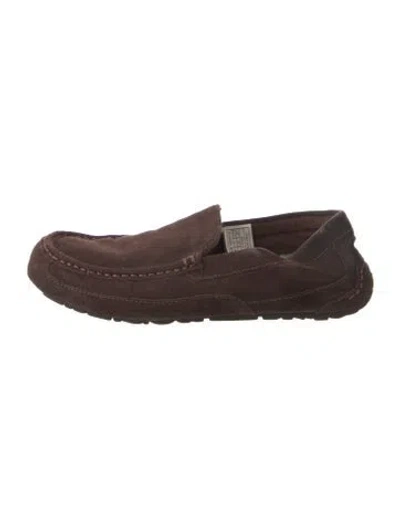Pre-owned Ugg Suede Drivers In Brown
