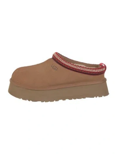 Pre-owned Ugg Suede Embroidered Accent Boots In Brown