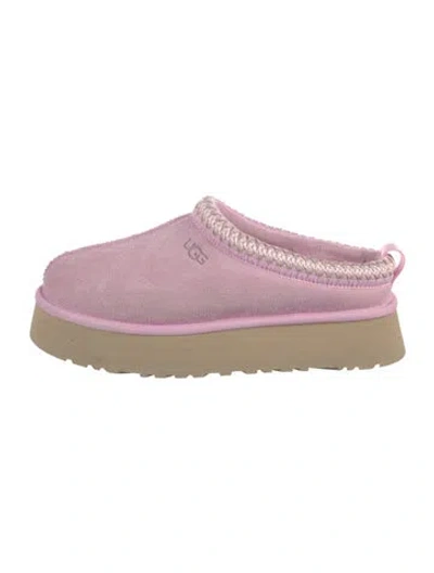 Pre-owned Ugg Suede Embroidered Accent Mules In Pink