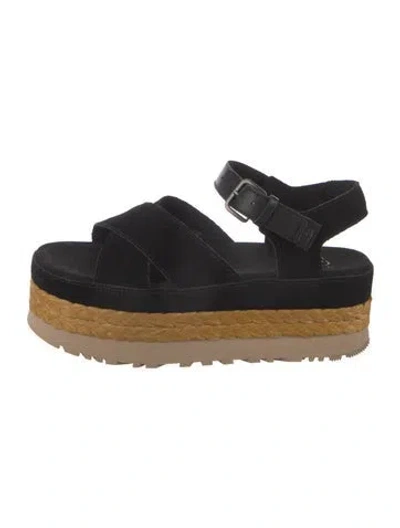 Pre-owned Ugg Suede Espadrilles In Black