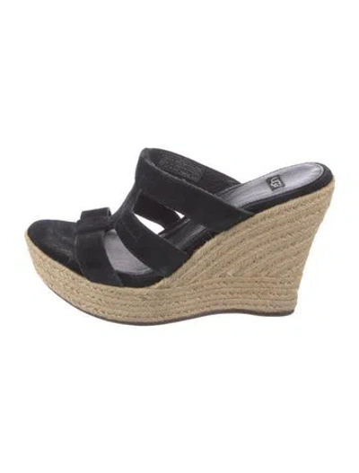 Pre-owned Ugg Suede Espadrilles In Black