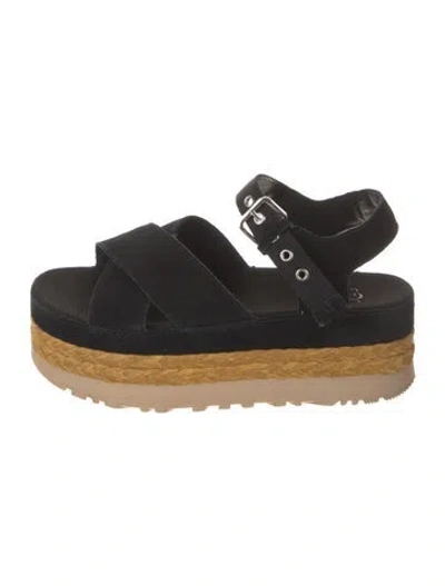 Pre-owned Ugg Suede Espadrilles In Black