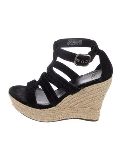 Pre-owned Ugg Suede Espadrilles In Black