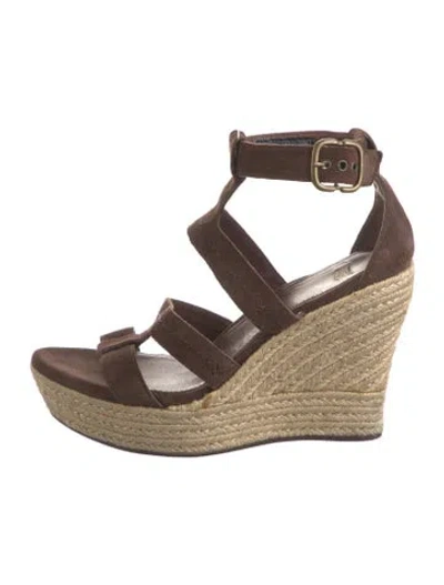 Pre-owned Ugg Suede Espadrilles In Brown