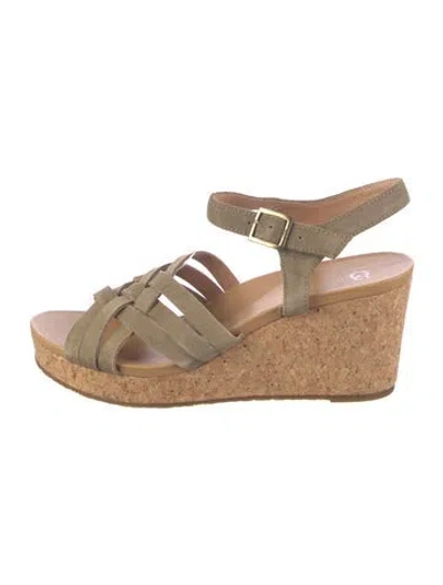 Pre-owned Ugg Suede Espadrilles In Neutral
